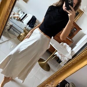 Zara Satin Midi Skirt